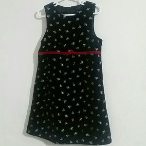 🌻Children's Place Black Velvet Floral Dress sz 6